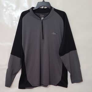 Greg Norman / Tasso Elba Gray & Black Long Sleeve Polyester Pullover Shirt - XXL